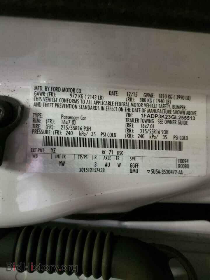 2016 FORD FOCUS - VIN: 1FADP3K23GL255513 - Фото 10