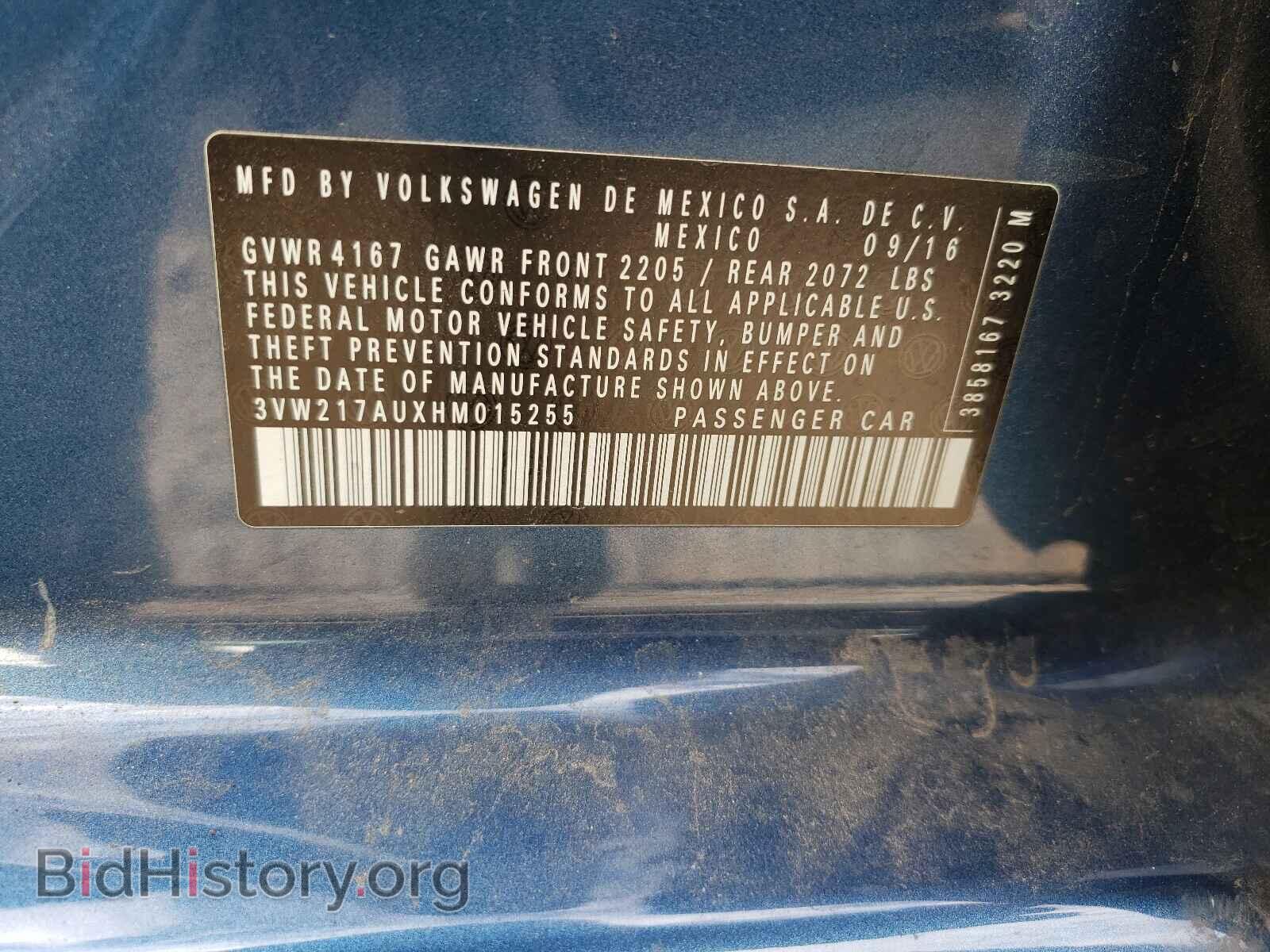 2017 VOLKSWAGEN GOLF - VIN: 3VW217AUXHM015255 - Фото 10