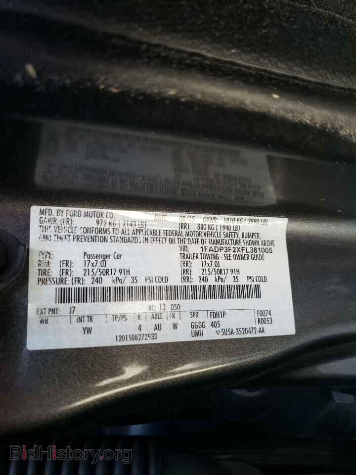 2015 FORD FOCUS - VIN: 1FADP3F2XFL381005 - Фото 10
