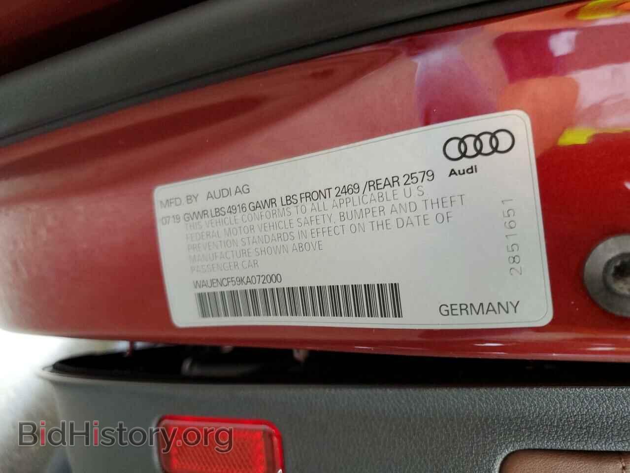 2019 AUDI A5 - VIN: WAUENCF59KA072000 - Photo 12