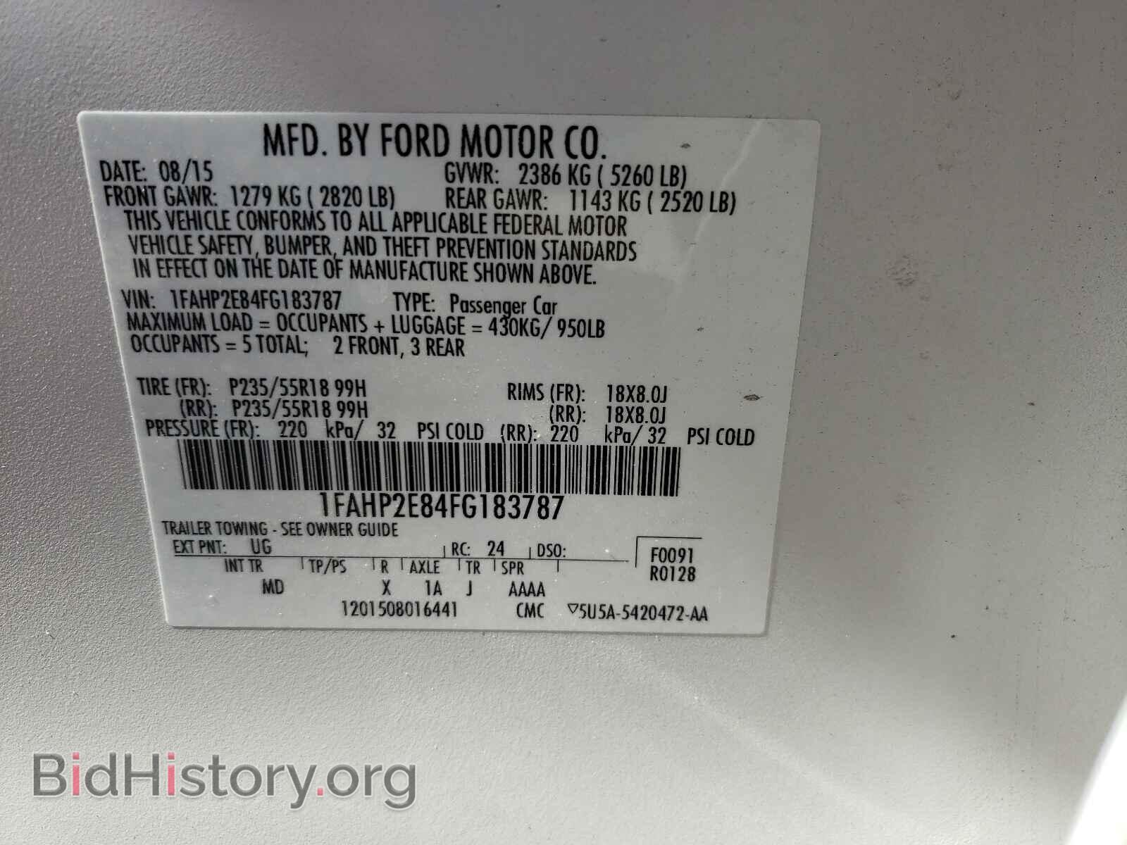 2015 FORD TAURUS - VIN: 1FAHP2E84FG183787 - Photo 10