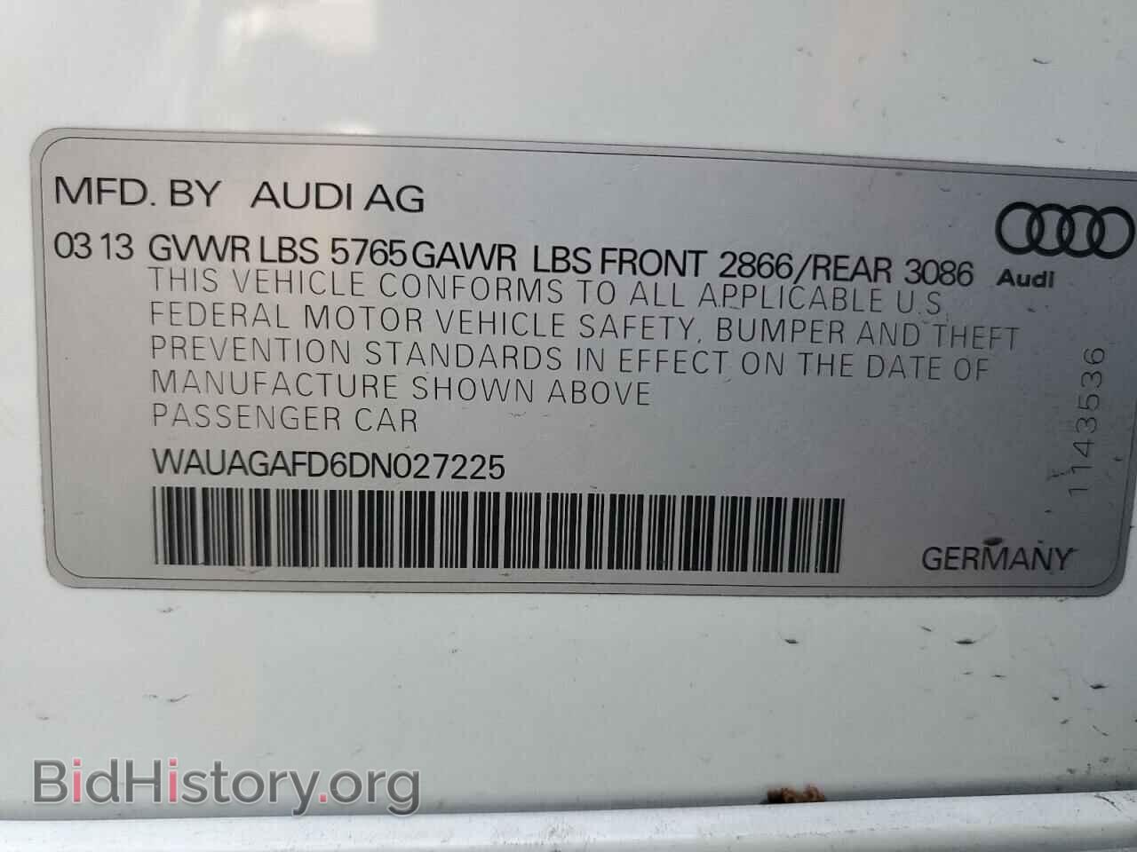 2013 AUDI A8 - VIN: WAUAGAFD6DN027225 - Фото 10