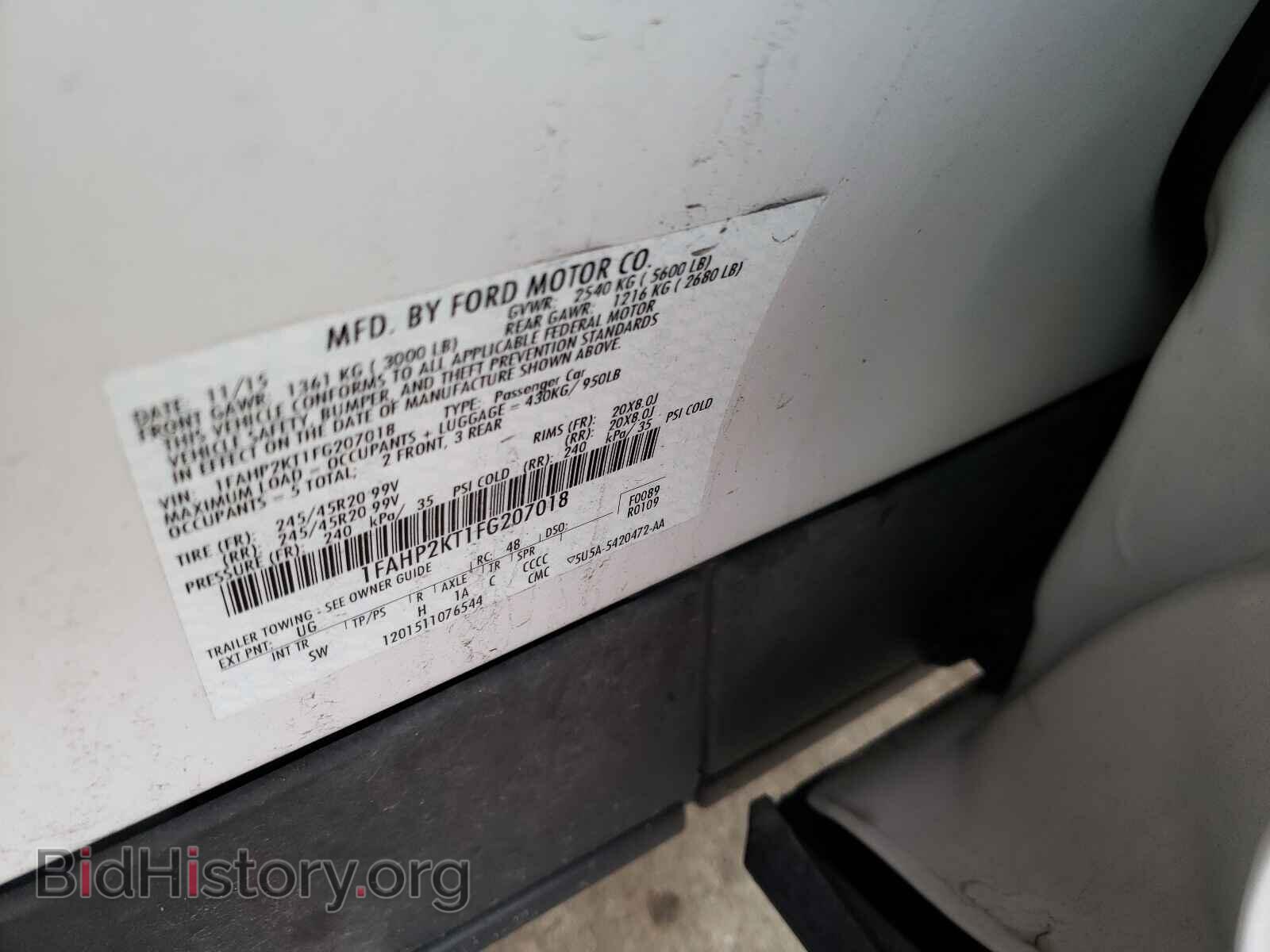2015 FORD TAURUS - VIN: 1FAHP2KT1FG207018 - Фото 10