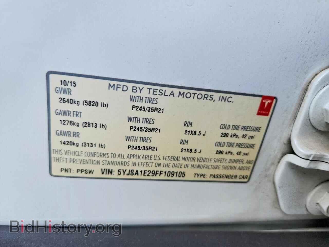 2015 TESLA MODEL S - VIN: 5YJSA1E29FF109105 - Photo 12