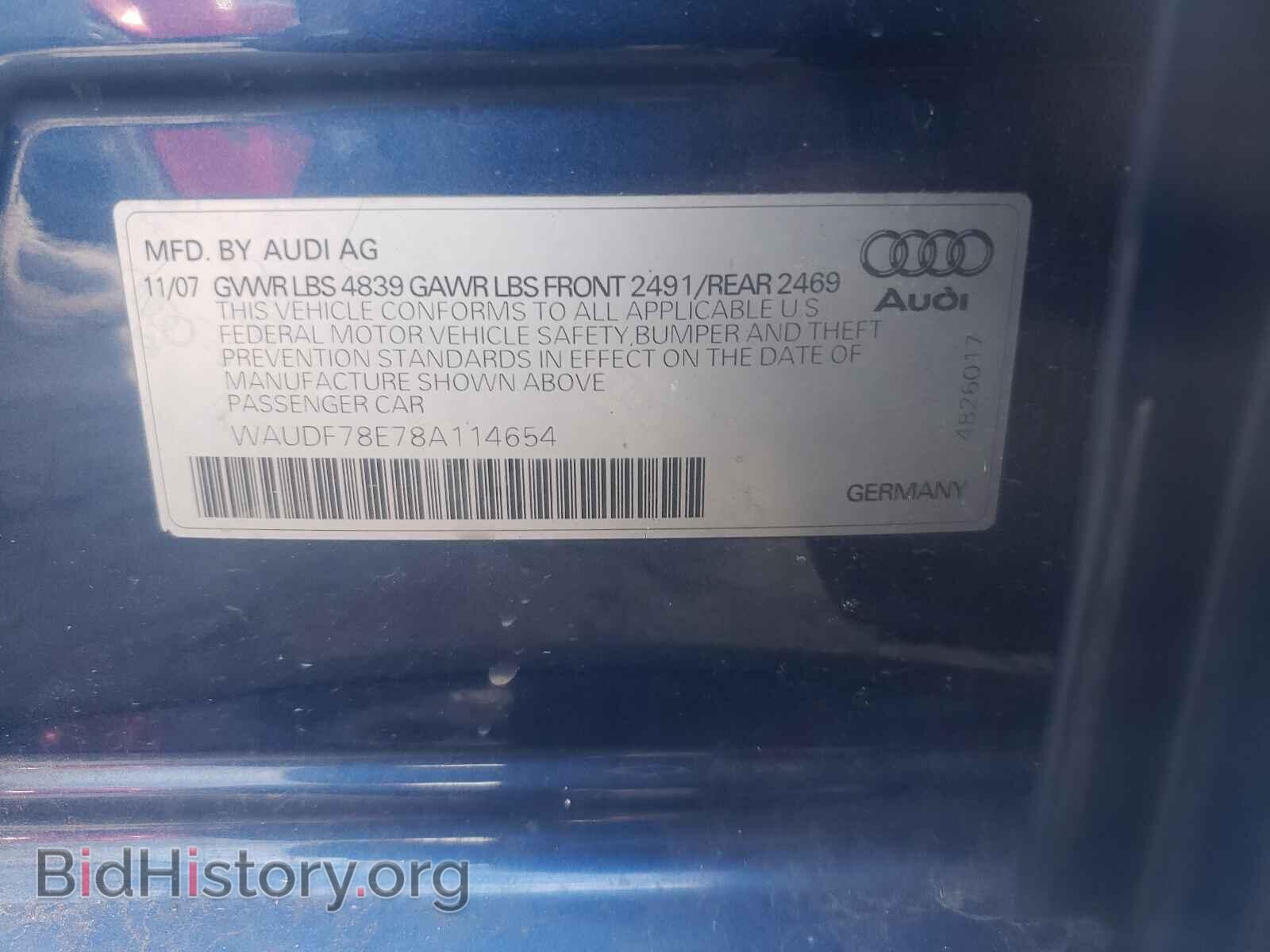 2008 AUDI A4 - VIN: WAUDF78E78A114654 - Фото 10