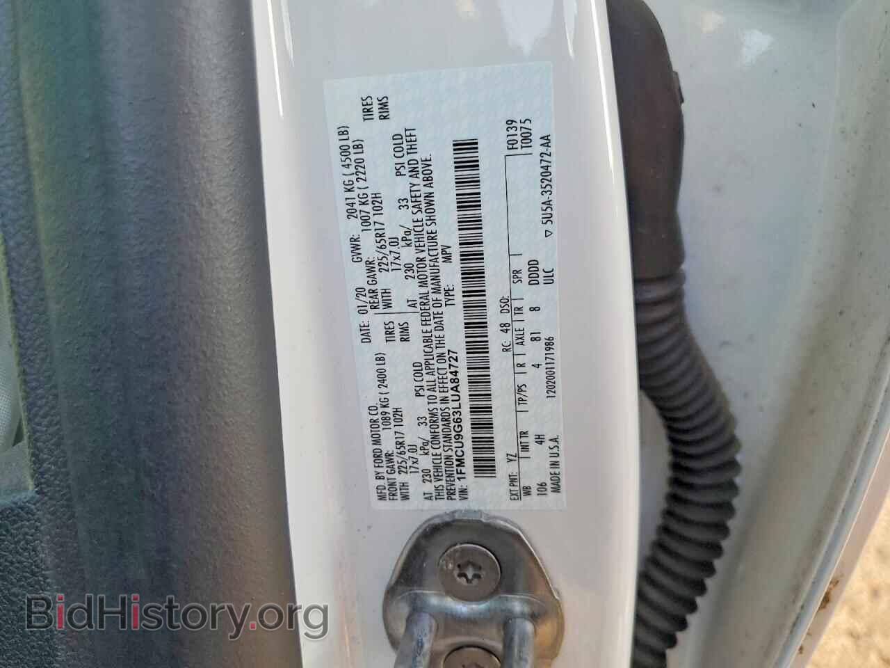 2020 FORD ESCAPE - VIN: 1FMCU9G63LUA84727 - Photo 13