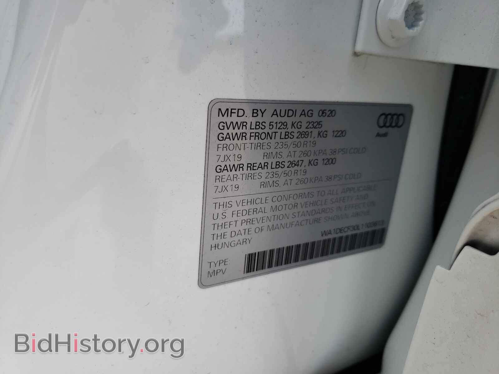 2020 AUDI Q3 - VIN: WA1DECF30L1103613 - Фото 10