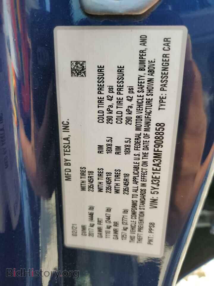 2021 TESLA MODEL 3 - VIN: 5YJ3E1EA3MF908858 - Photo 12