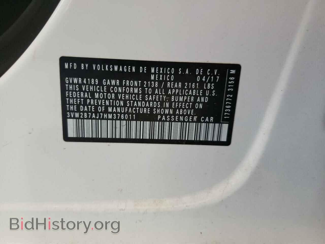 2017 VOLKSWAGEN JETTA - VIN: 3VW2B7AJ7HM376011 - Фото 12