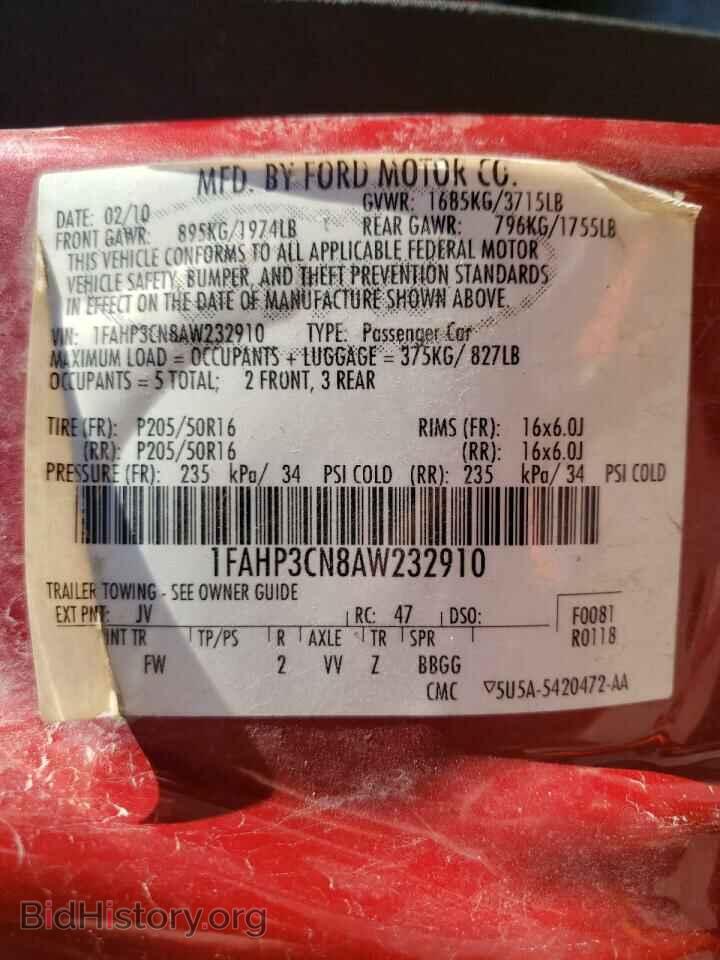 2010 FORD FOCUS - VIN: 1FAHP3CN8AW232910 - Фото 10