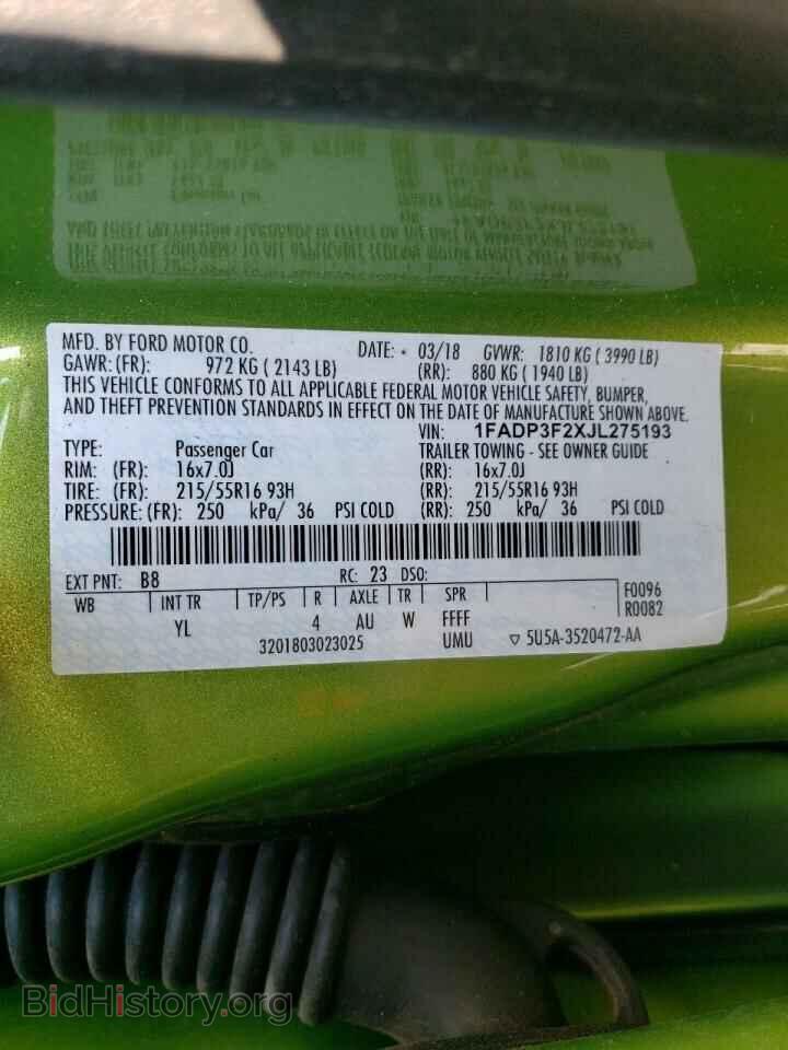 2018 FORD FOCUS - VIN: 1FADP3F2XJL275193 - Фото 13