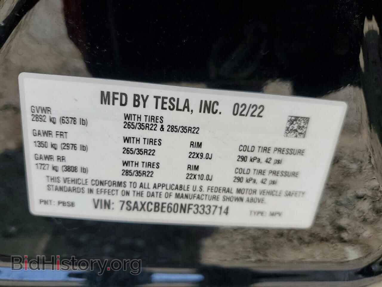2022 TESLA MODEL X - VIN: 7SAXCBE60NF333714 - Photo 12
