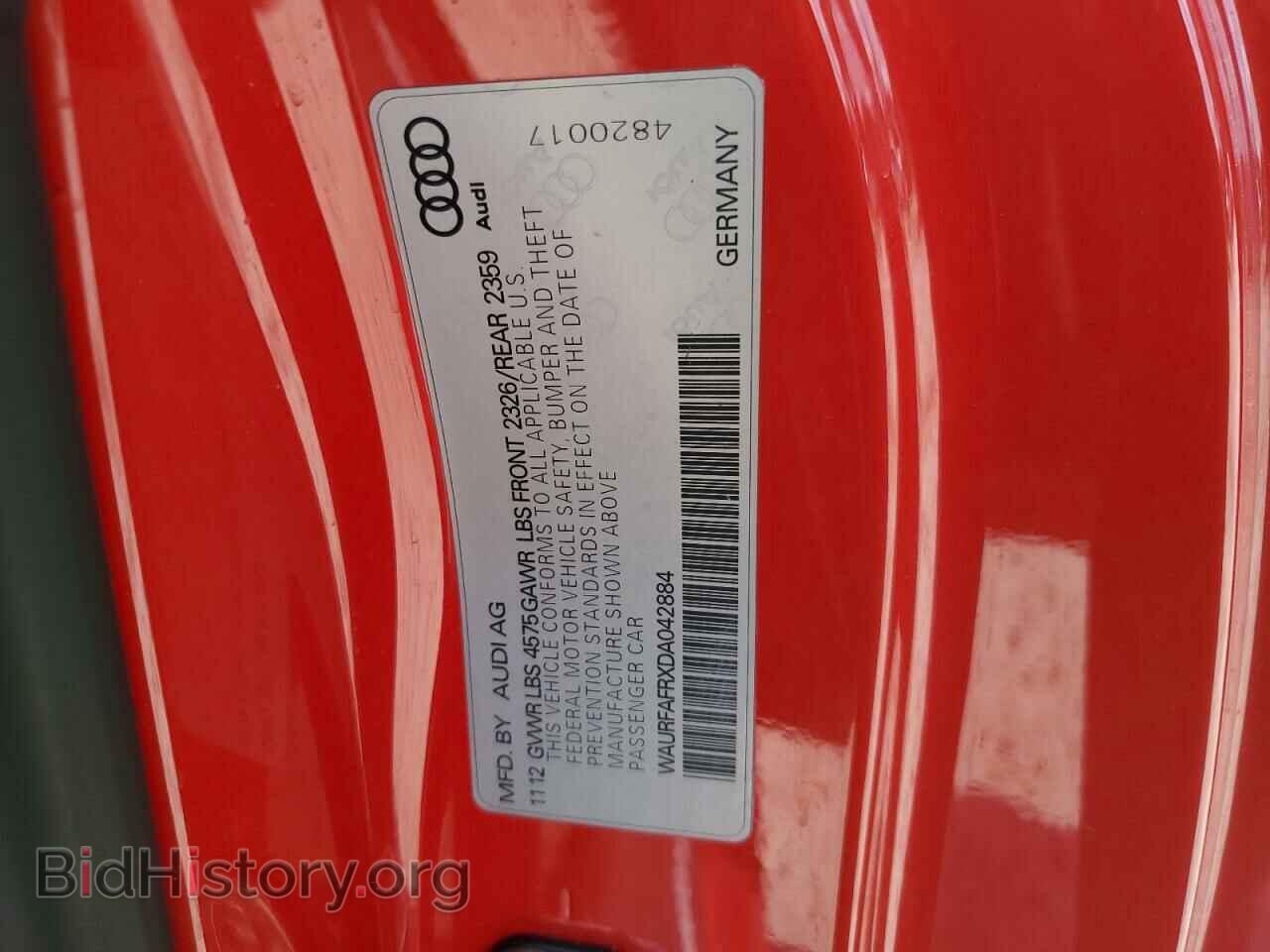 2013 AUDI A5 - VIN: WAURFAFRXDA042884 - Фото 12