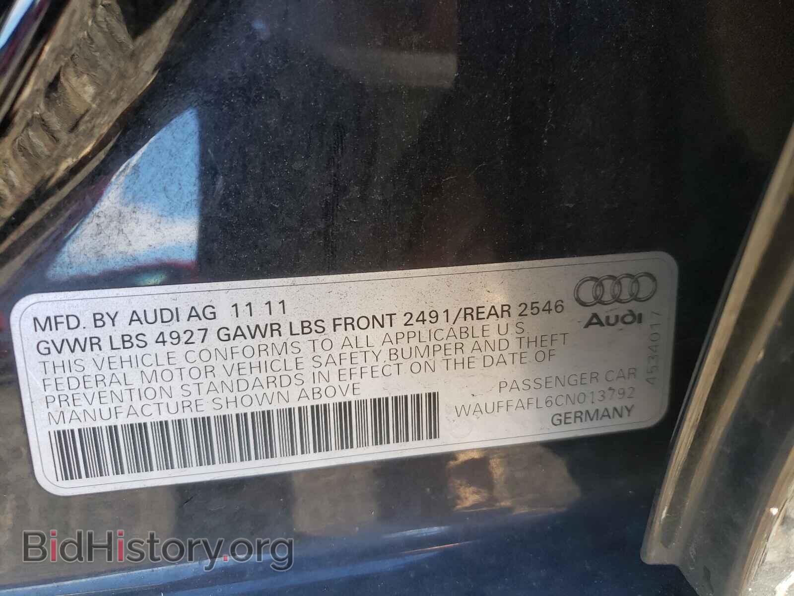 2012 AUDI A4 - VIN: WAUFFAFL6CN013792 - Photo 10