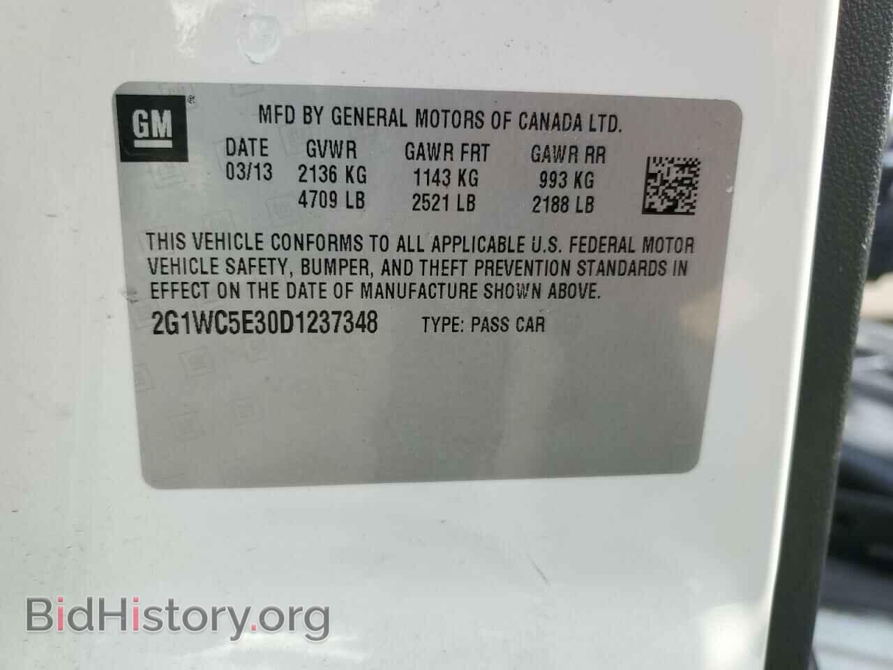 2013 CHEVROLET IMPALA - VIN: 2G1WC5E30D1237348 - Фото 12