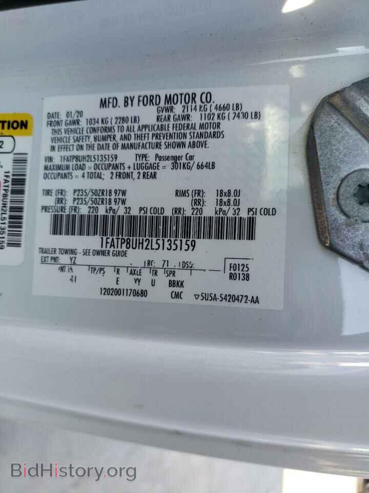 2020 FORD MUSTANG - VIN: 1FATP8UH2L5135159 - Фото 10
