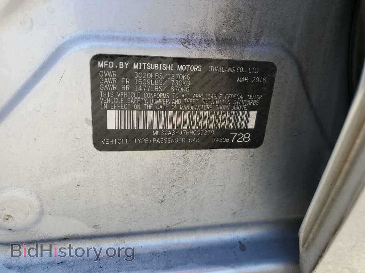 2017 MITSUBISHI MIRAGE - VIN: ML32A3HJ7HH005278 - Фото 12