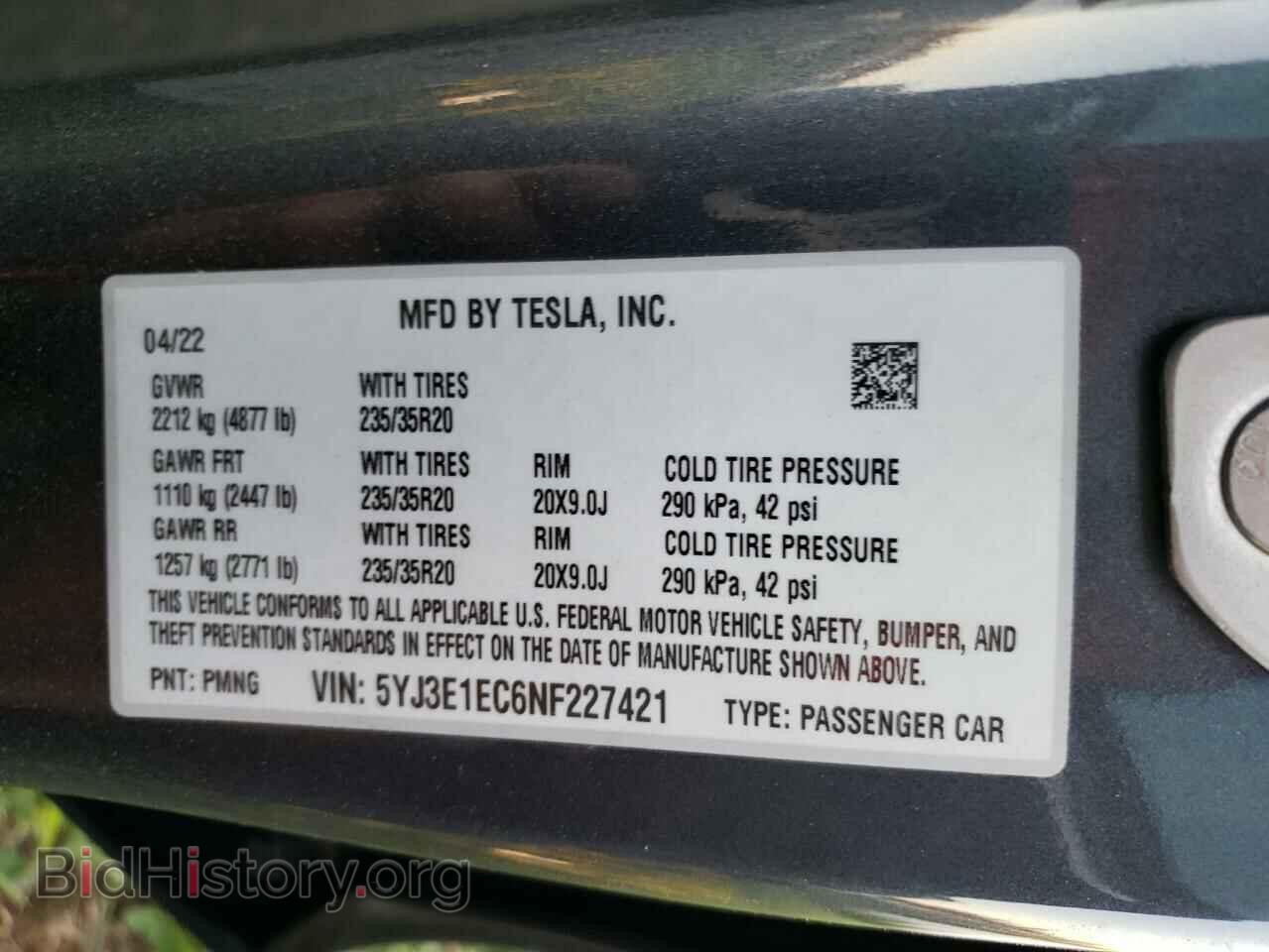 2022 TESLA MODEL 3 - VIN: 5YJ3E1EC6NF227421 - Фото 10