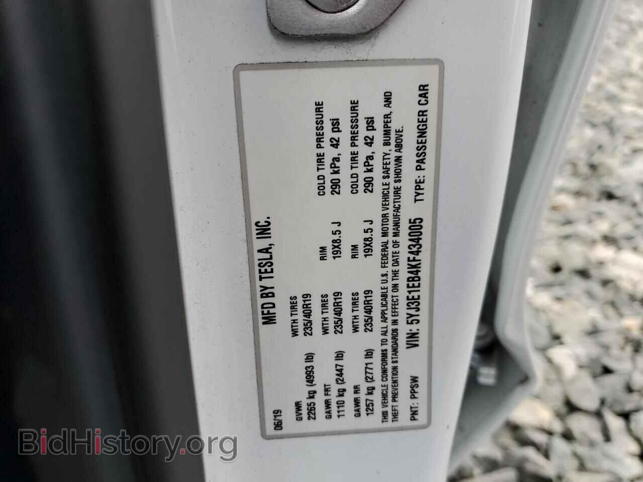 2019 TESLA MODEL 3 - VIN: 5YJ3E1EB4KF434005 - Photo 13