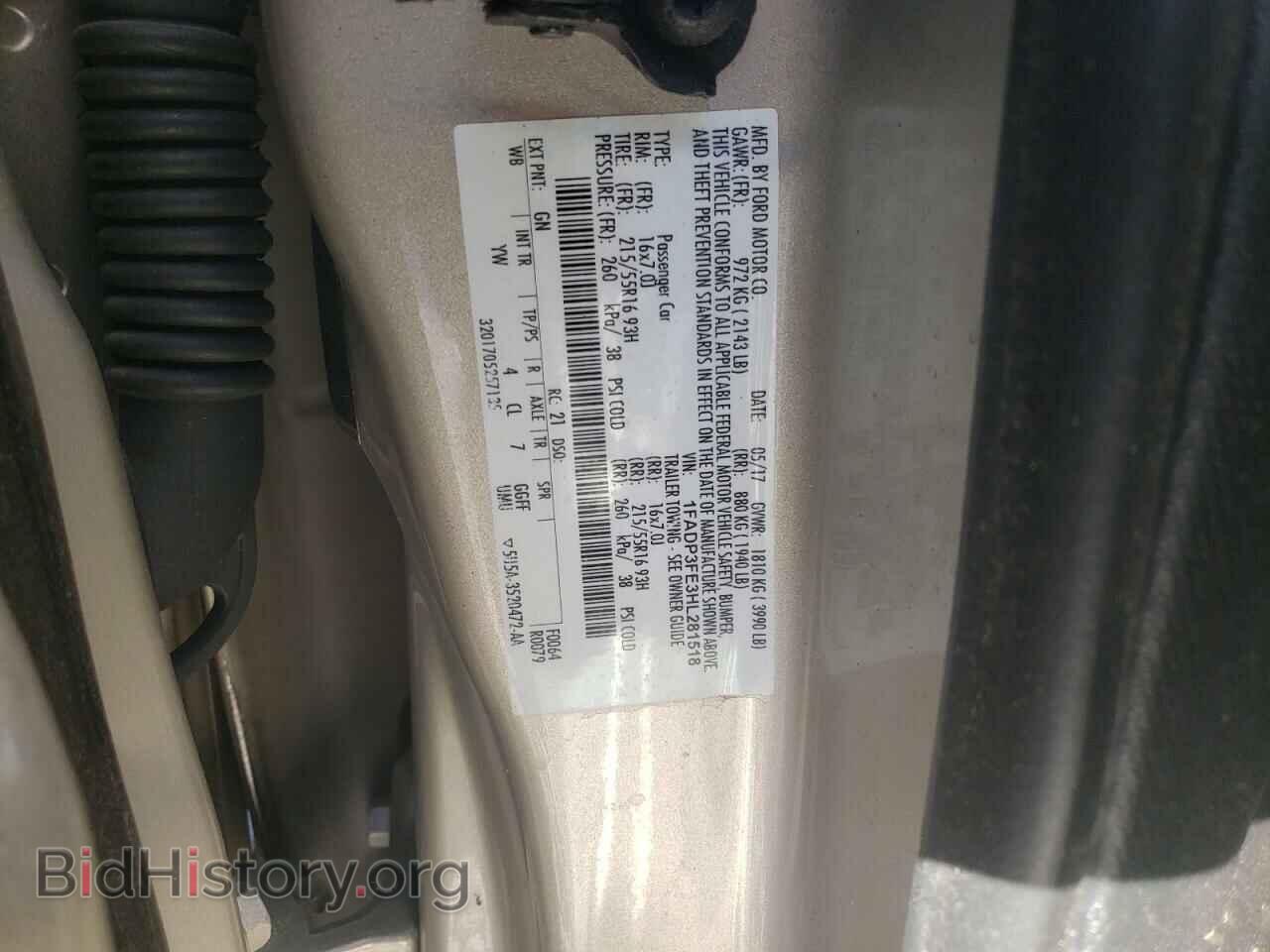 2017 FORD FOCUS - VIN: 1FADP3FE3HL281518 - Фото 10