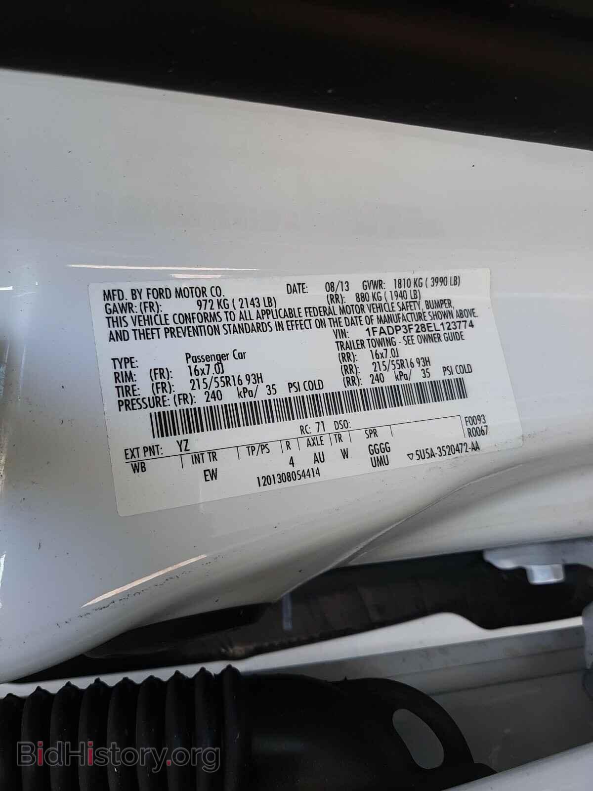 2014 FORD FOCUS - VIN: 1FADP3F28EL123774 - Фото 10
