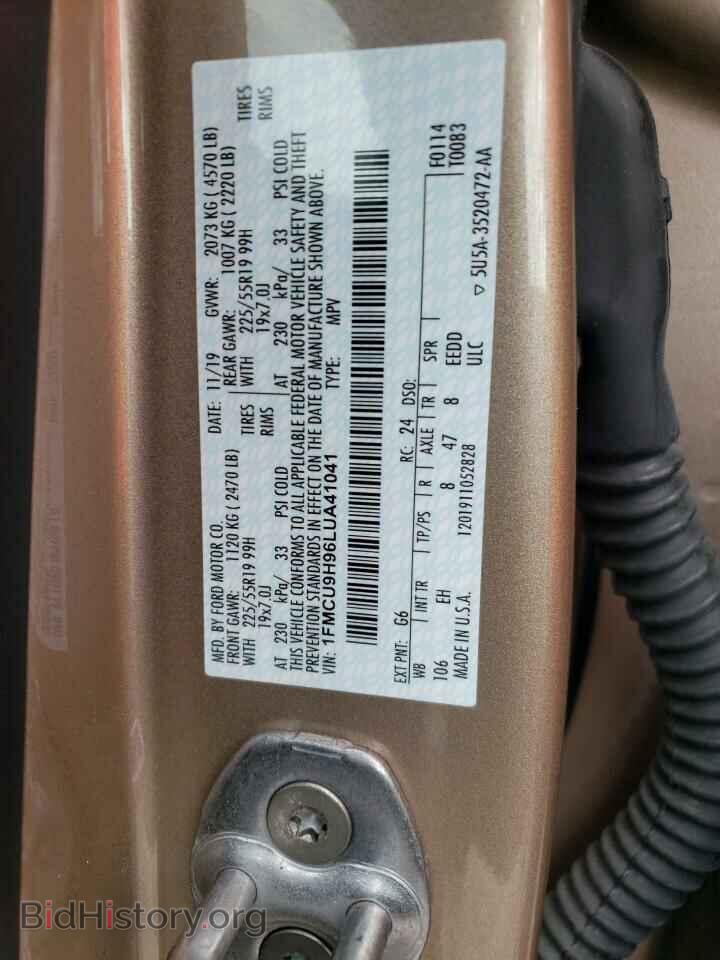 2020 FORD ESCAPE - VIN: 1FMCU9H96LUA41041 - Photo 10