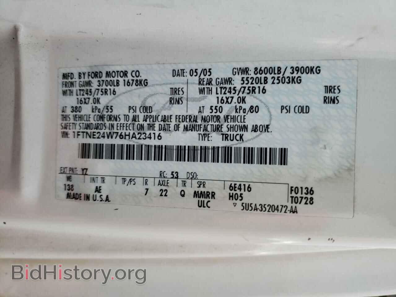2006 FORD ECONOLINE - VIN: 1FTNE24W76HA23416 - Фото 10