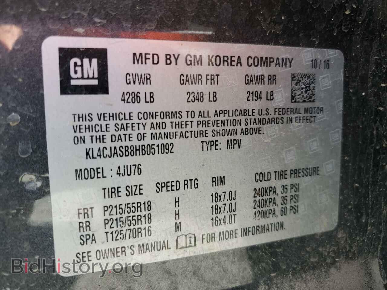 2017 BUICK ENCORE - VIN: KL4CJASB8HB051092 - Photo 13