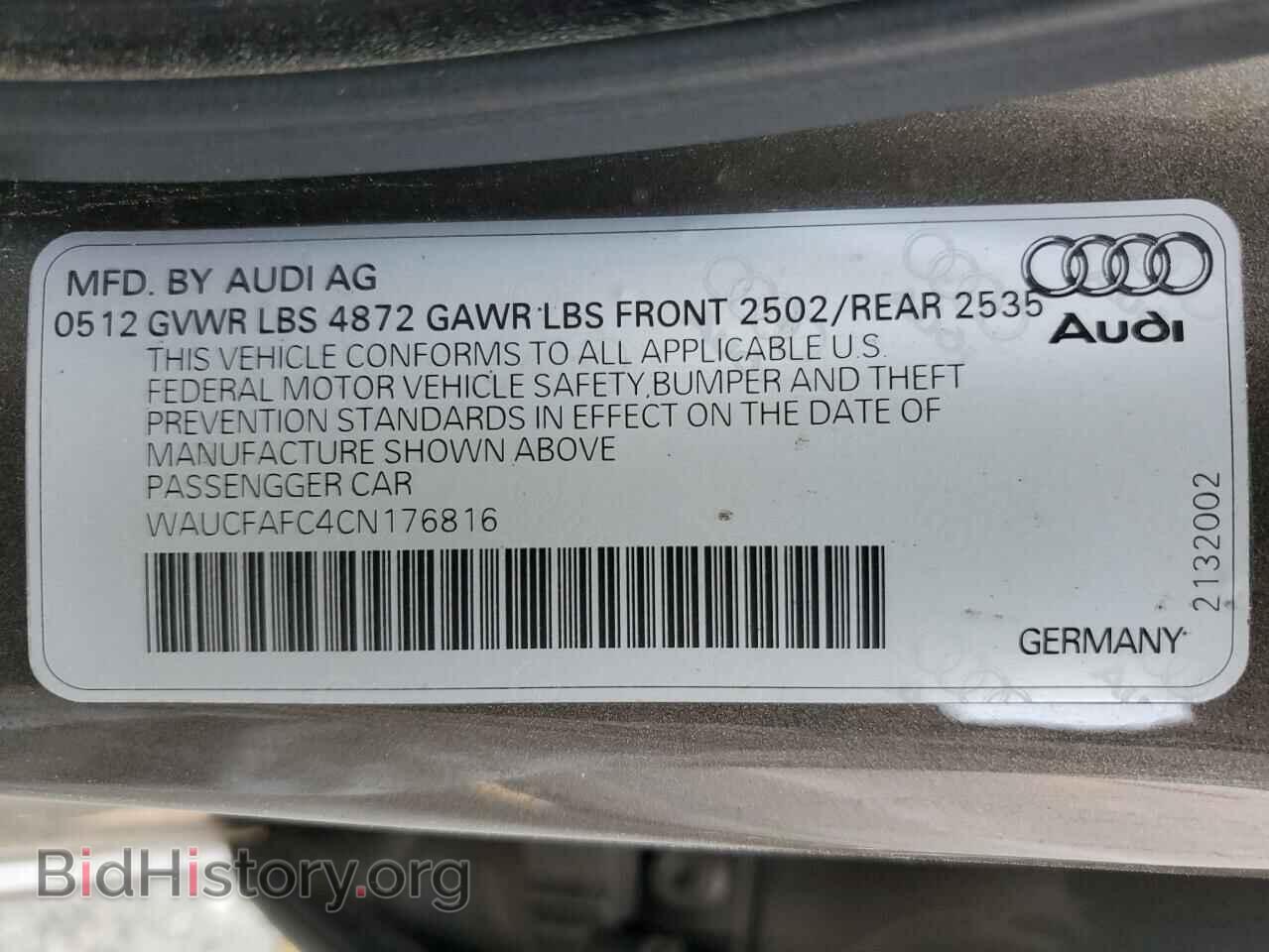 2012 AUDI A6 - VIN: WAUCFAFC4CN176816 - Фото 12