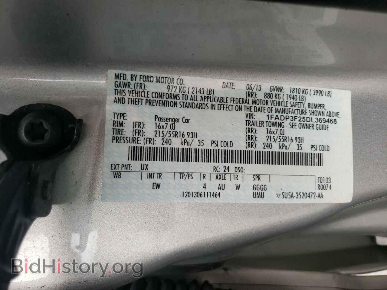 2013 FORD FOCUS - VIN: 1FADP3F25DL369468 - Фото 10