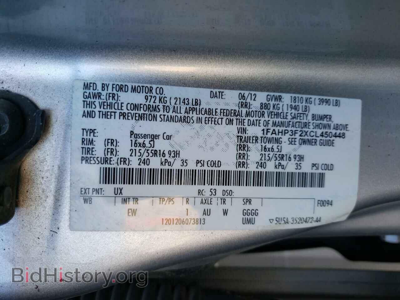 2012 FORD FOCUS - VIN: 1FAHP3F2XCL450448 - Фото 10