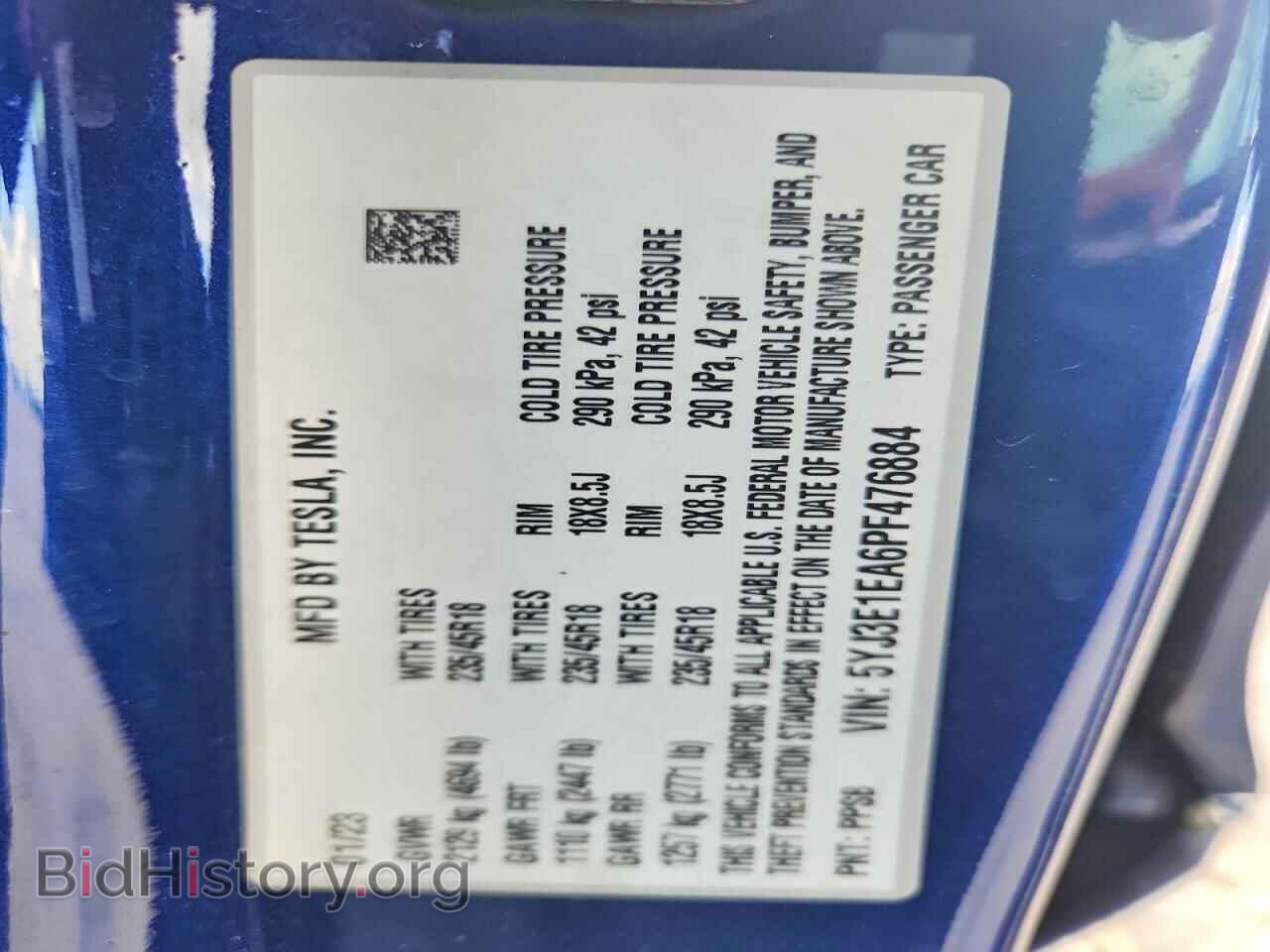 2023 TESLA MODEL 3 - VIN: 5YJ3E1EA6PF476884 - Фото 12