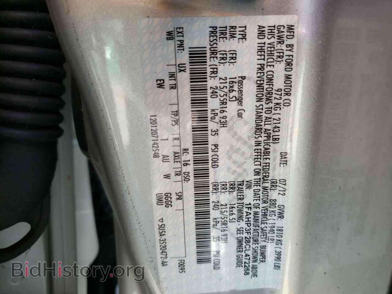 2012 FORD FOCUS - VIN: 1FAHP3F28CL472268 - Фото 10