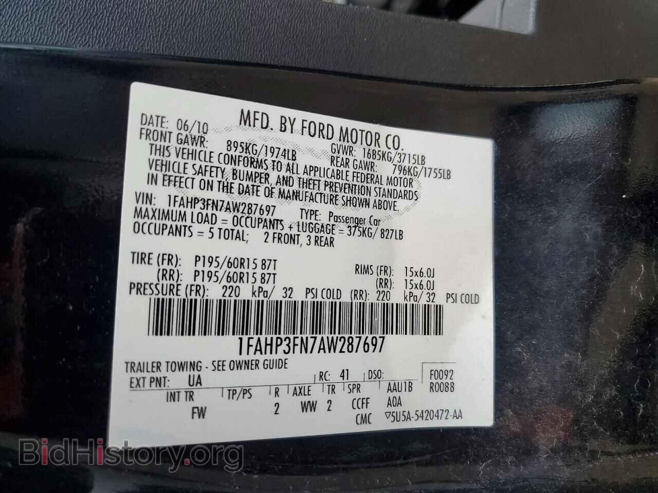 2010 FORD FOCUS - VIN: 1FAHP3FN7AW287697 - Фото 12