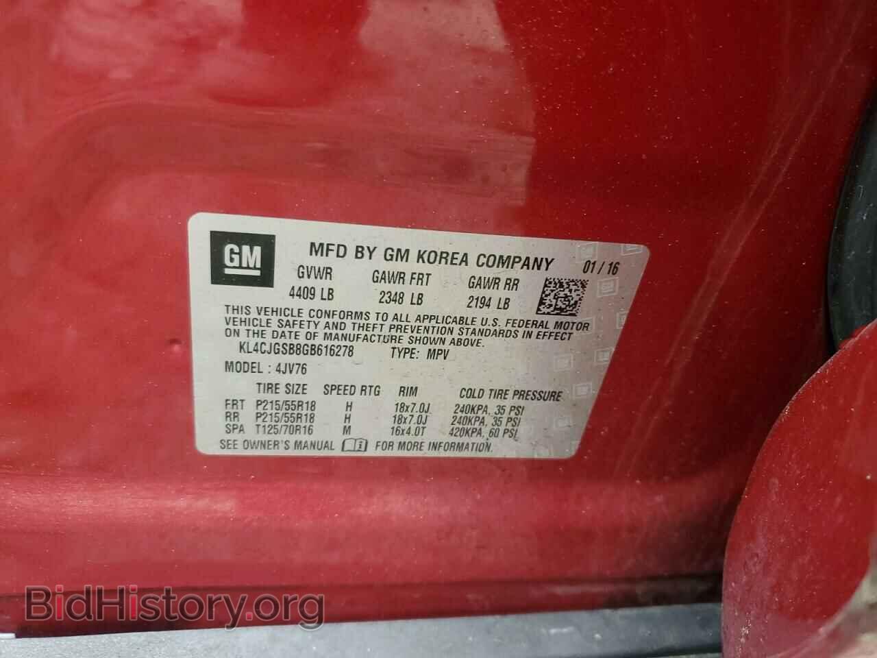 2016 BUICK ENCORE - VIN: KL4CJGSB8GB616278 - Photo 12