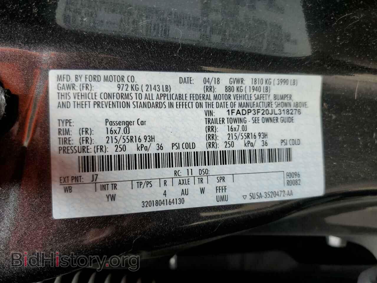 2018 FORD FOCUS - VIN: 1FADP3F20JL318276 - Фото 12