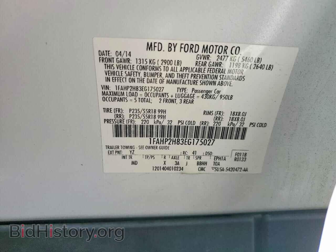 2014 FORD TAURUS - VIN: 1FAHP2H83EG175027 - Photo 12