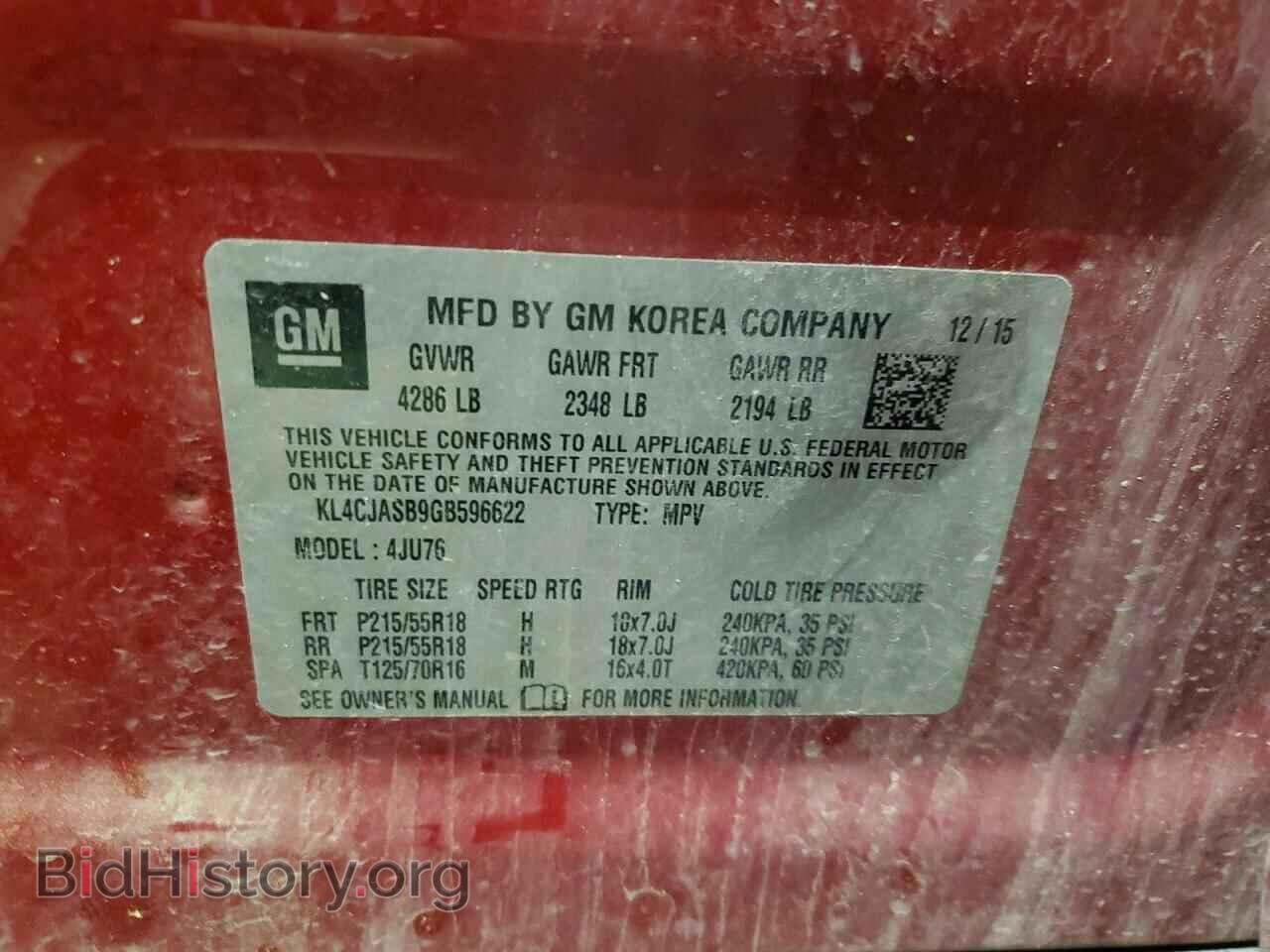 2016 BUICK ENCORE - VIN: KL4CJASB9GB596622 - Photo 13