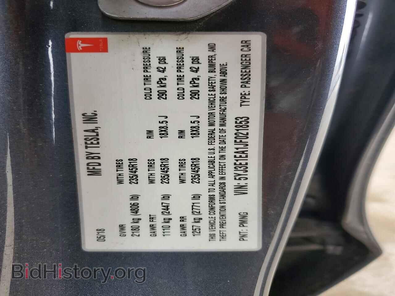 2018 TESLA MODEL 3 - VIN: 5YJ3E1EA1JF021853 - Фото 13