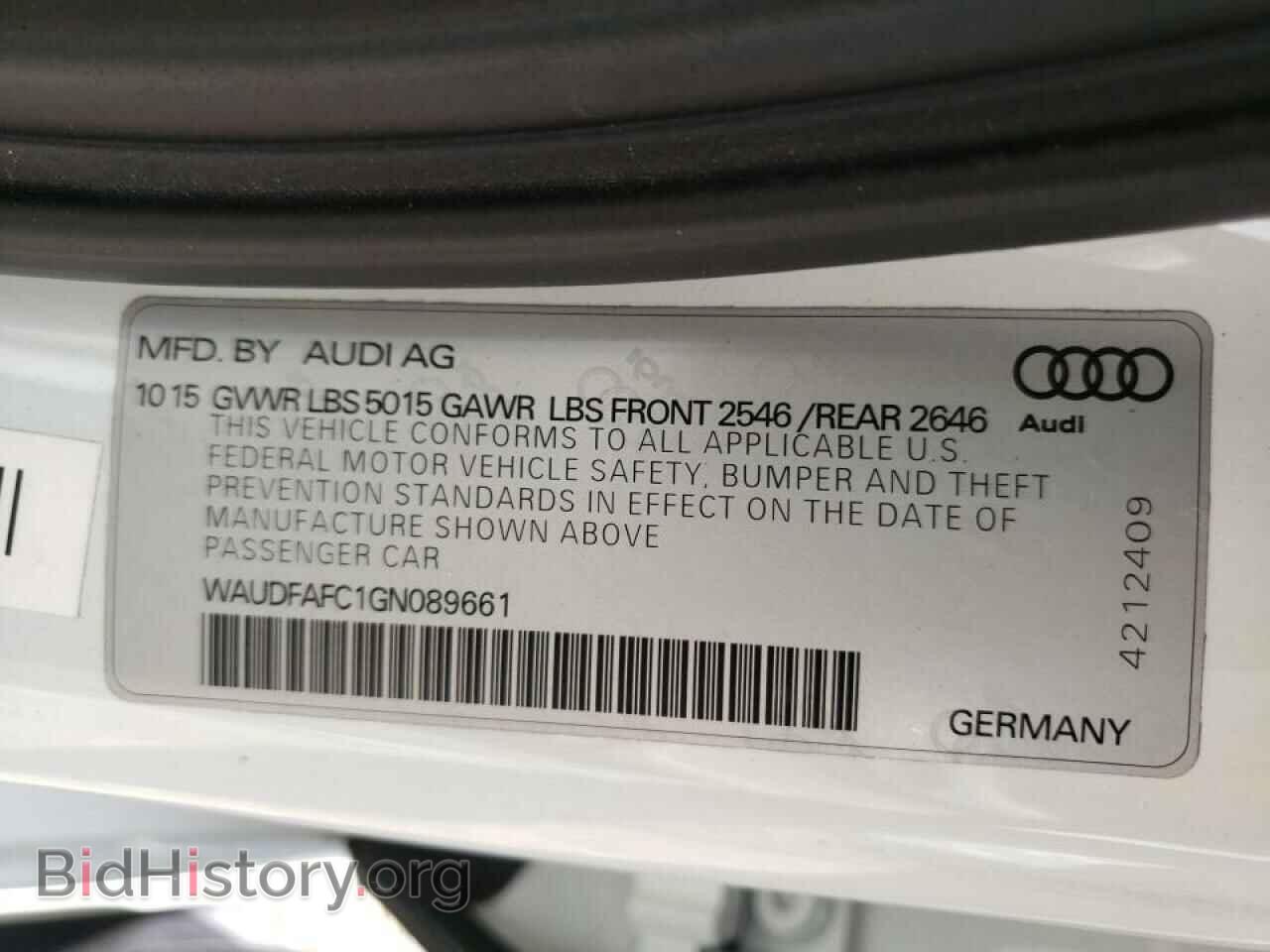 2016 AUDI A6 - VIN: WAUDFAFC1GN089661 - Фото 10