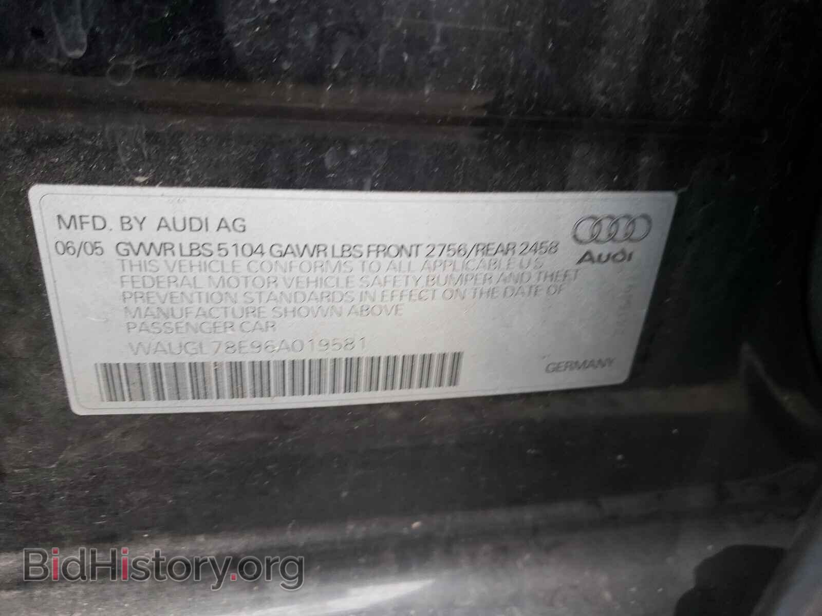 2006 AUDI S4/RS4 - VIN: WAUGL78E96A019581 - Фото 10