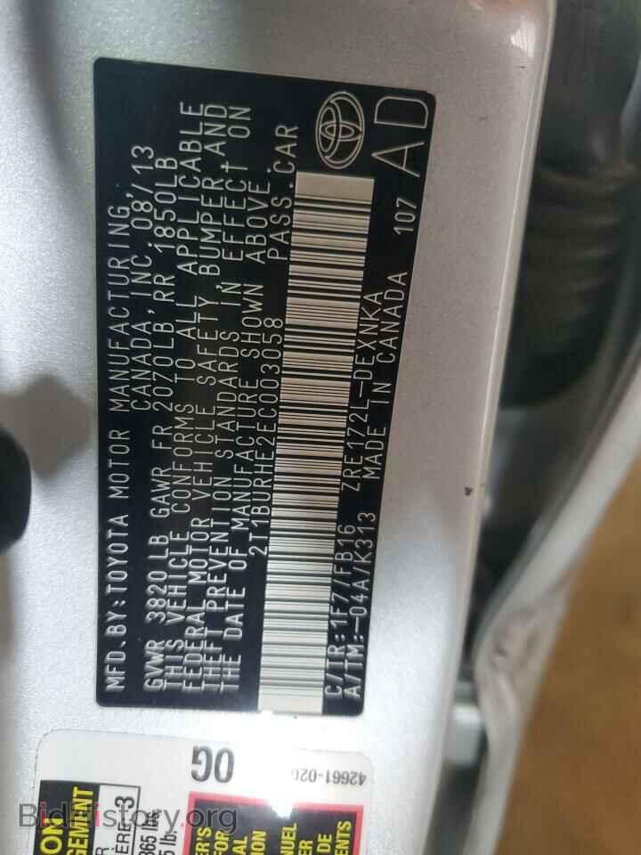 2014 TOYOTA COROLLA - VIN: 2T1BURHE2EC003058 - Фото 12