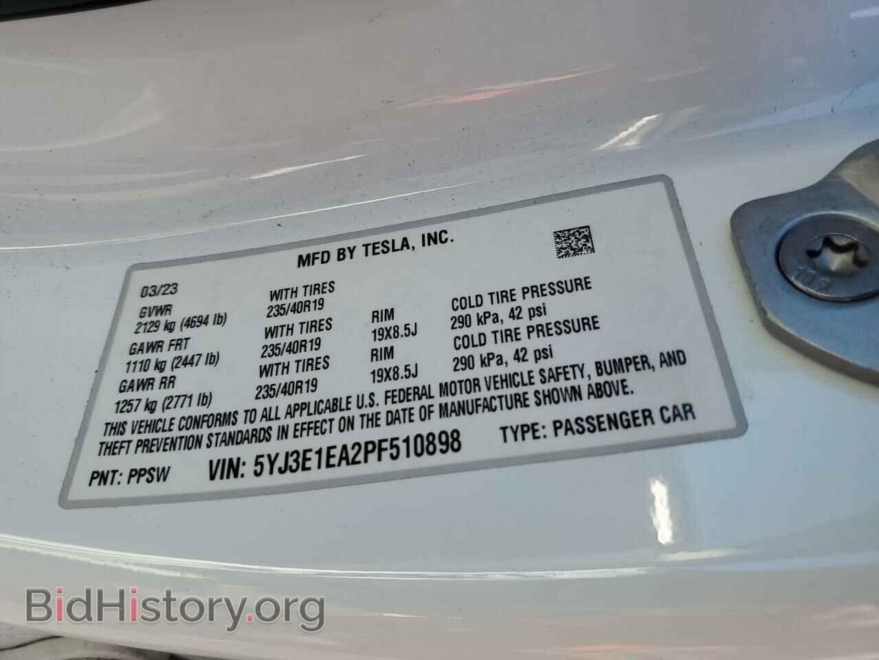2023 TESLA MODEL 3 - VIN: 5YJ3E1EA2PF510898 - Фото 12