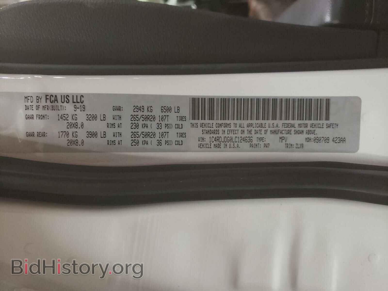 2020 DODGE DURANGO - VIN: 1C4RDJDG0LC124636 - Фото 10