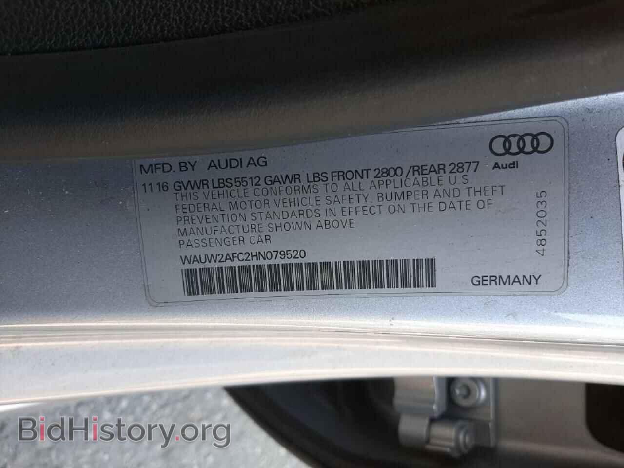 2017 AUDI A7 - VIN: WAUW2AFC2HN079520 - Фото 10