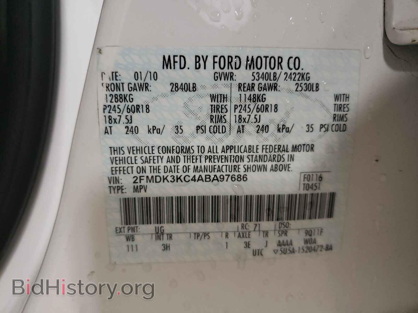 2010 FORD EDGE - VIN: 2FMDK3KC4ABA97686 - Photo 10
