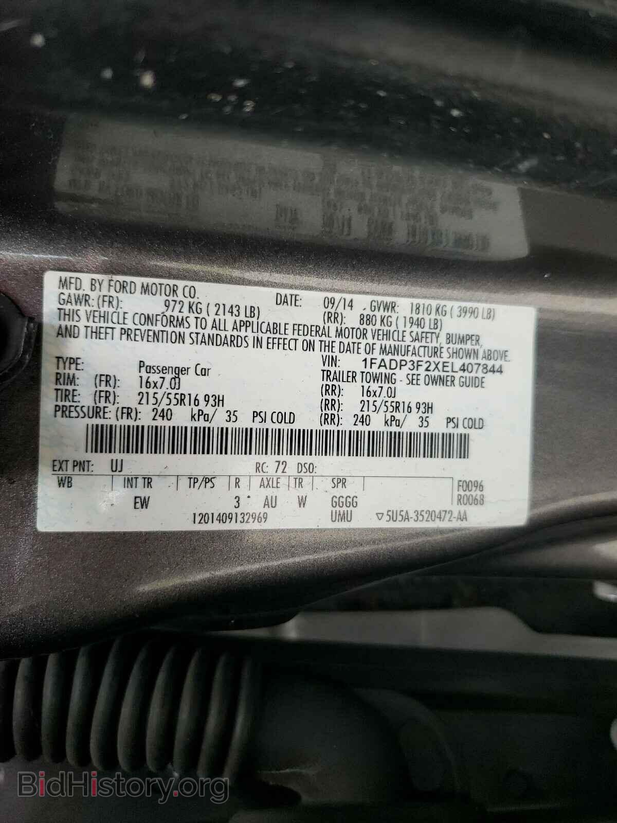 2014 FORD FOCUS - VIN: 1FADP3F2XEL407844 - Фото 10