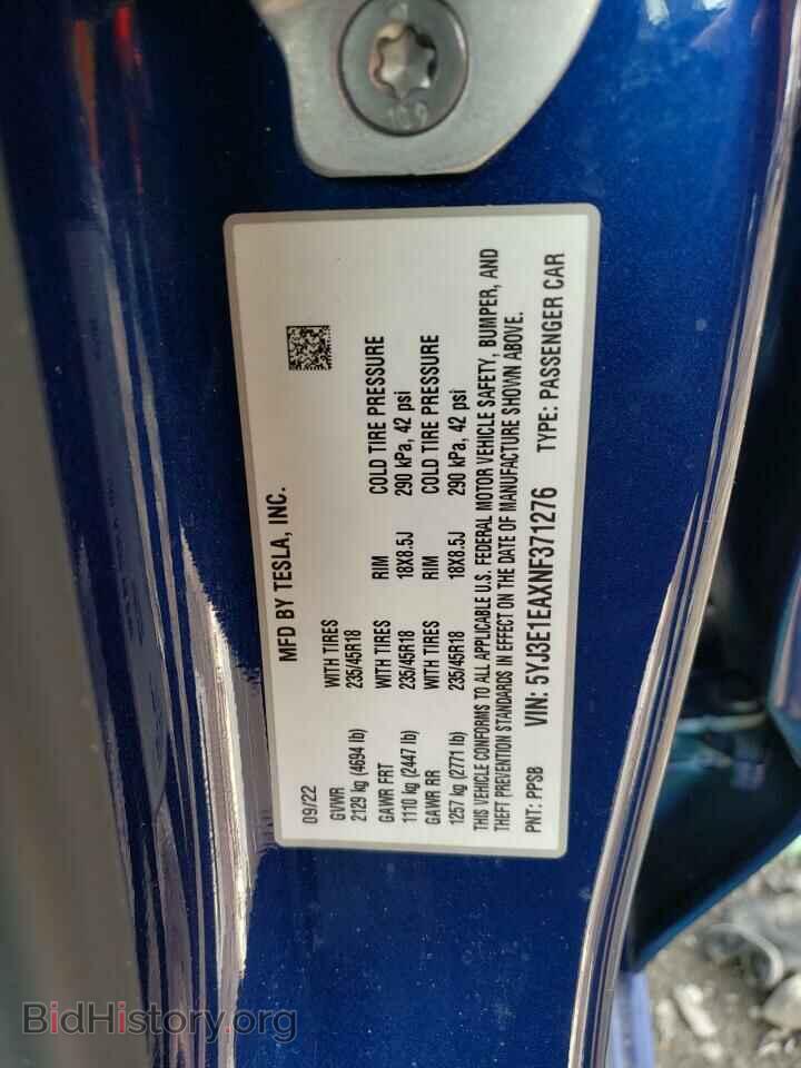 2022 TESLA MODEL 3 - VIN: 5YJ3E1EAXNF371276 - Photo 12