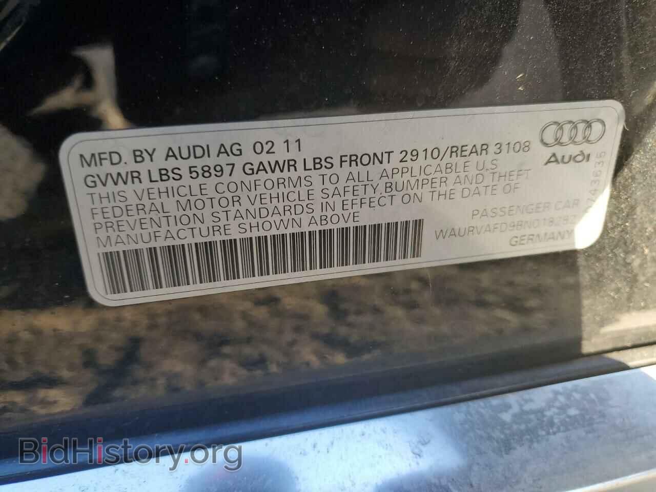 2011 AUDI A8 - VIN: WAURVAFD9BN018282 - Фото 10