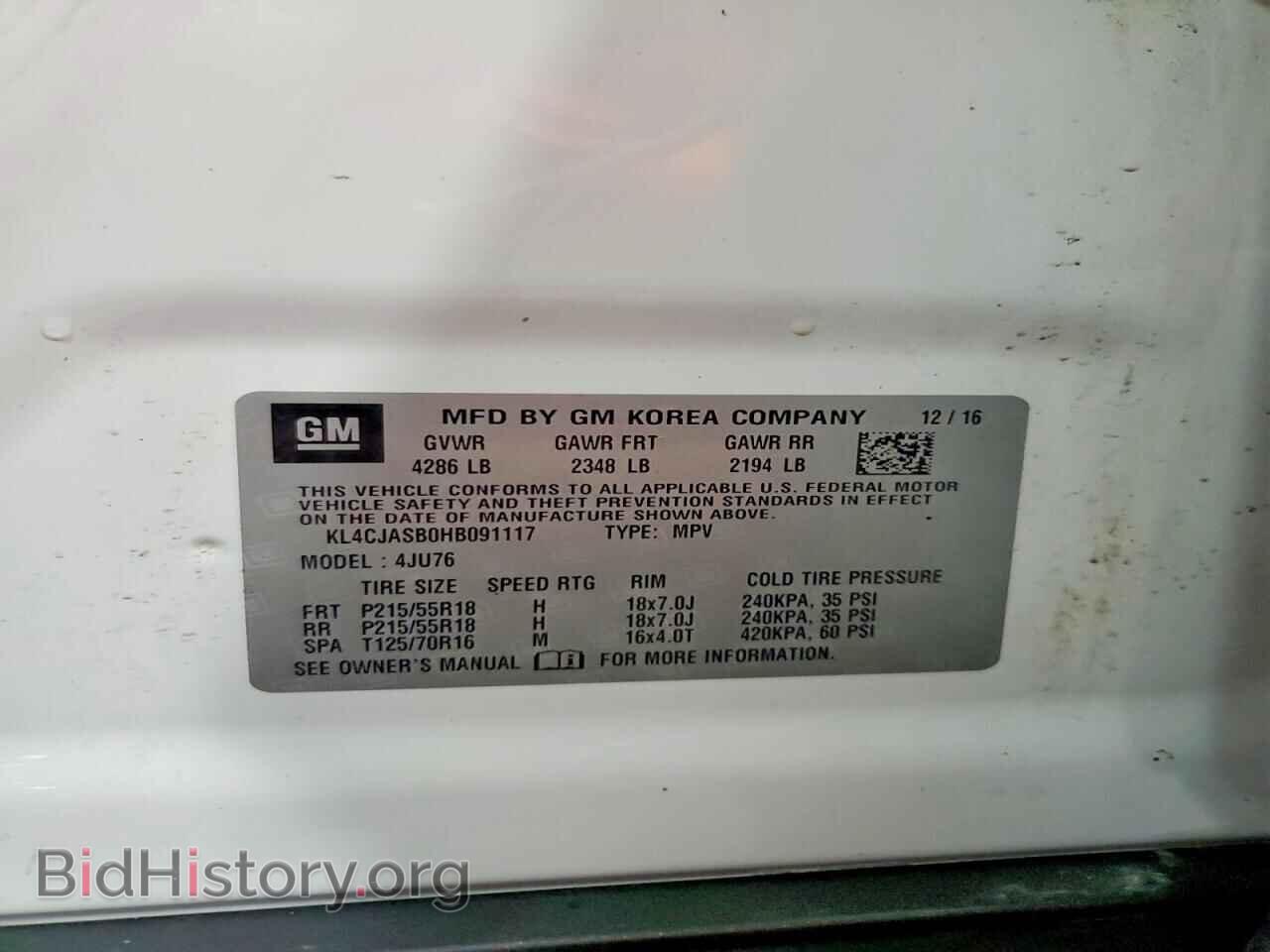 2017 BUICK ENCORE - VIN: KL4CJASB0HB091117 - Фото 13